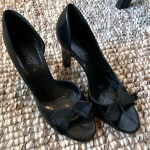 Franco Sarto Black Bow Heels